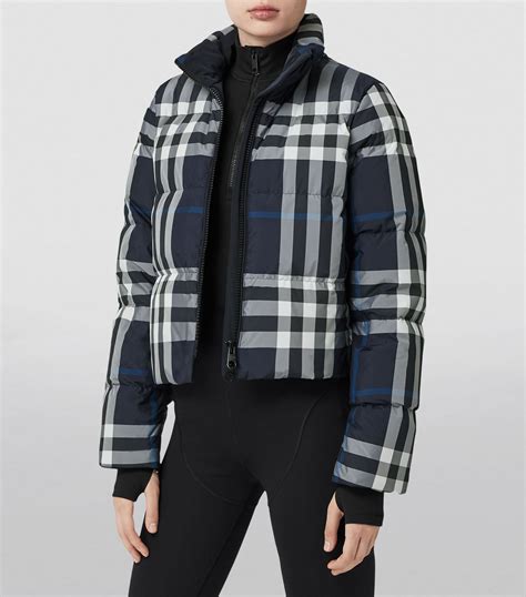 burberry puffer jacket grey|burberry check cropped puffer jacket.